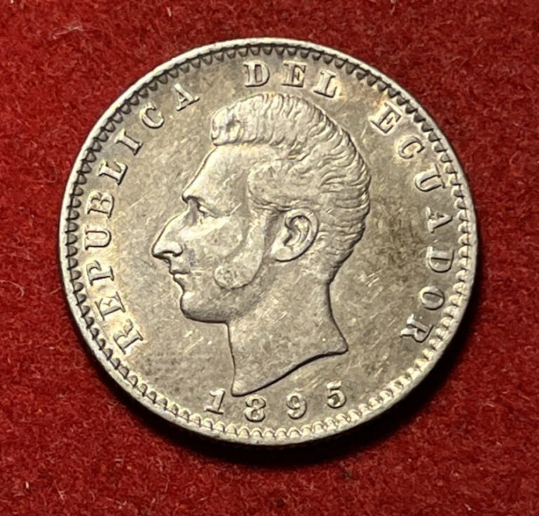 Read more about the article Ecuador 2 Decimos 1895 TF Silver Coin KM#51.4 T9051