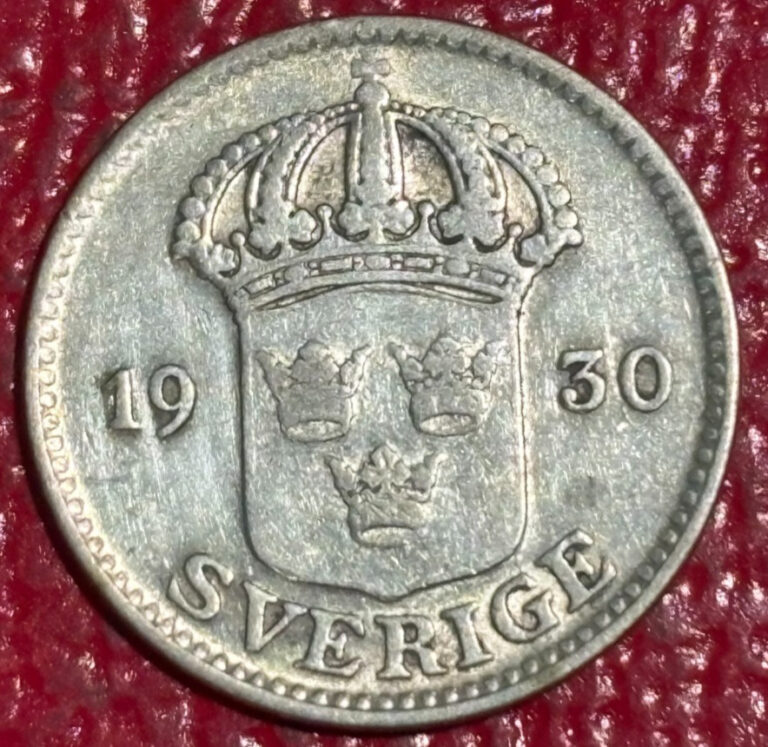 Read more about the article FINE/VF 1930 SWEDEN SILVER 25 ORE COIN-OCT719
