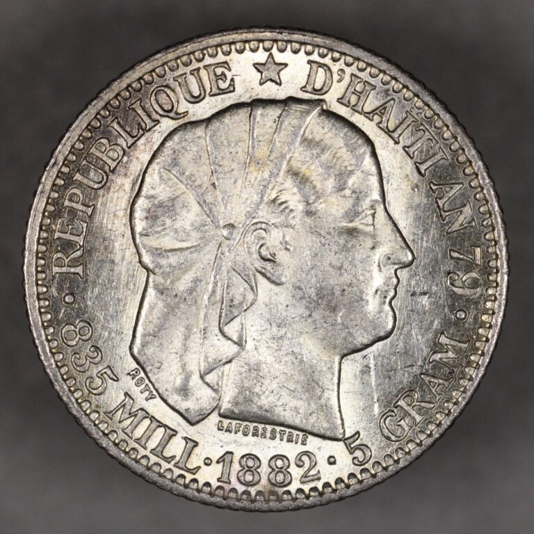 Read more about the article 1882 Haiti Silver 20 Centimes Uncirculated