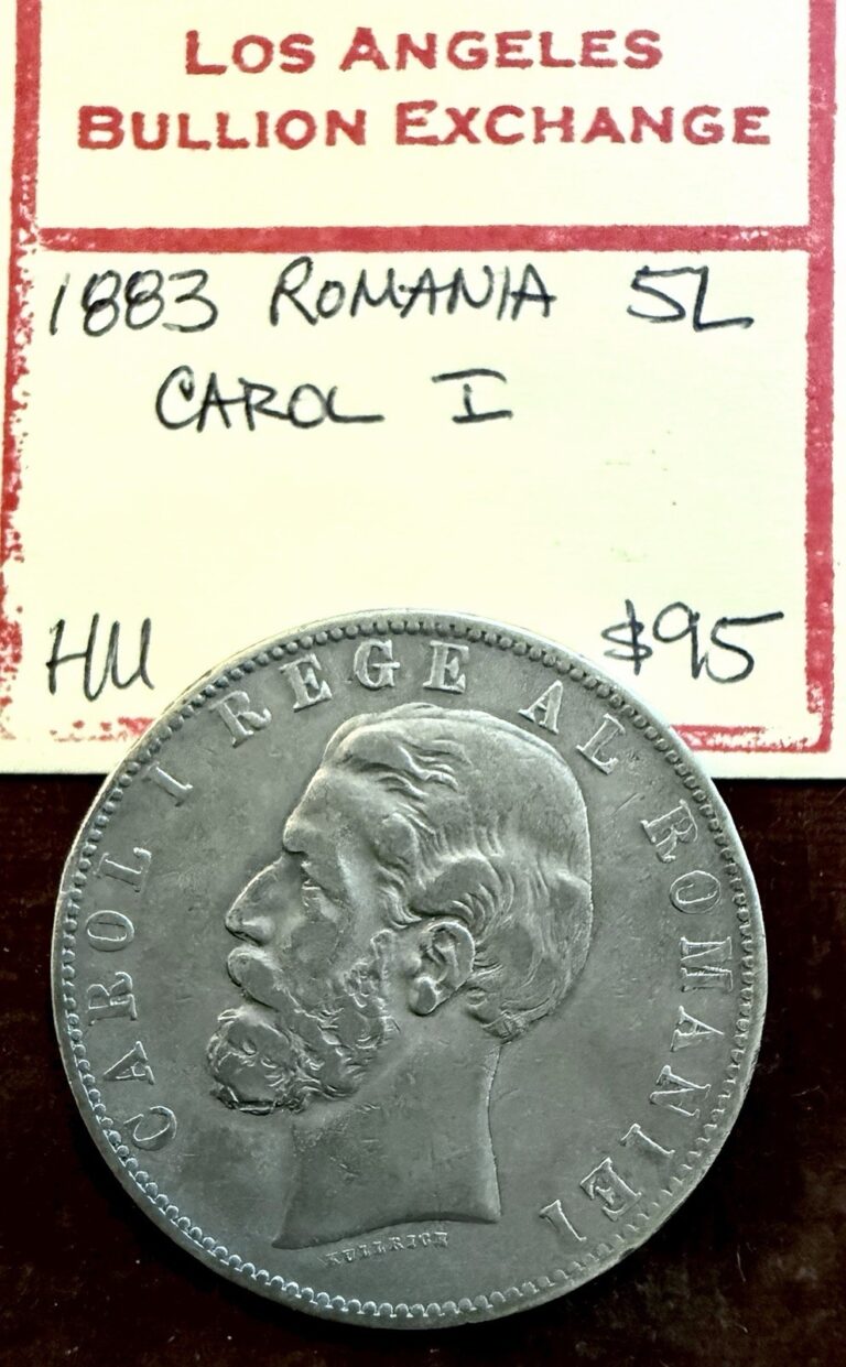 Read more about the article 1883 Romania Carol I Silver 5 Lei