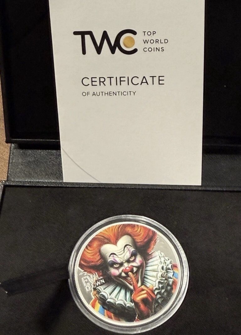 Read more about the article Evil Clown Urban Legends 1 oz Proof Silver Coin 1000 Francs CFA Cameroon 2025