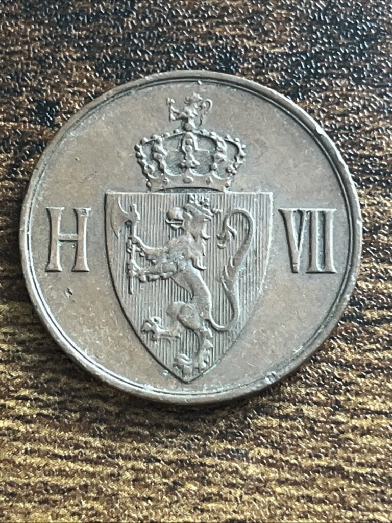 Read more about the article 1907 Norway 5 Five Ore Haakon VII Mintage 200K Rare Actual Coin TB8364*