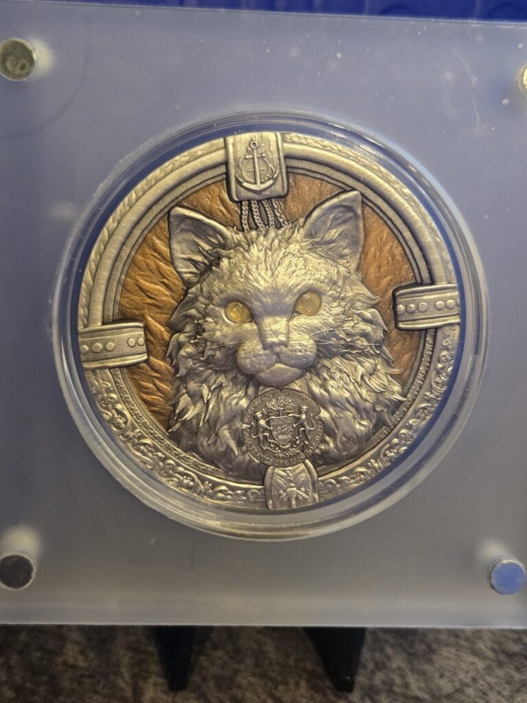 Read more about the article 2025 Gabon Year The Ship Cat 2Oz. Silver Antiqued Coin