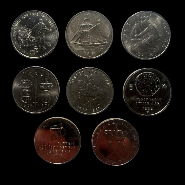 Read more about the article NORWAY Eight Different 5 Kroner Commemorative Coins