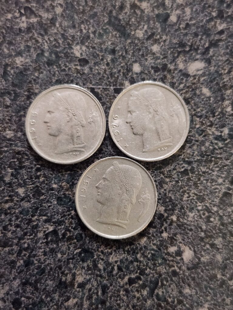Read more about the article Lot of 3 1951-1971 Belgium 1 Franc World Coins Free Shipping Copper-nickel