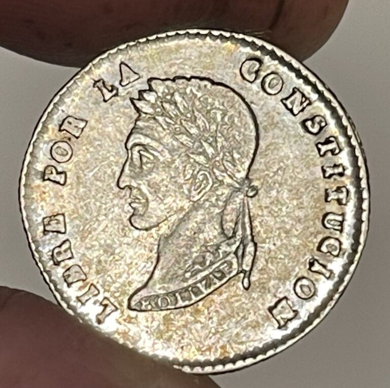 Read more about the article 1856 Bolivia 1 Sol; Rare AU Coin