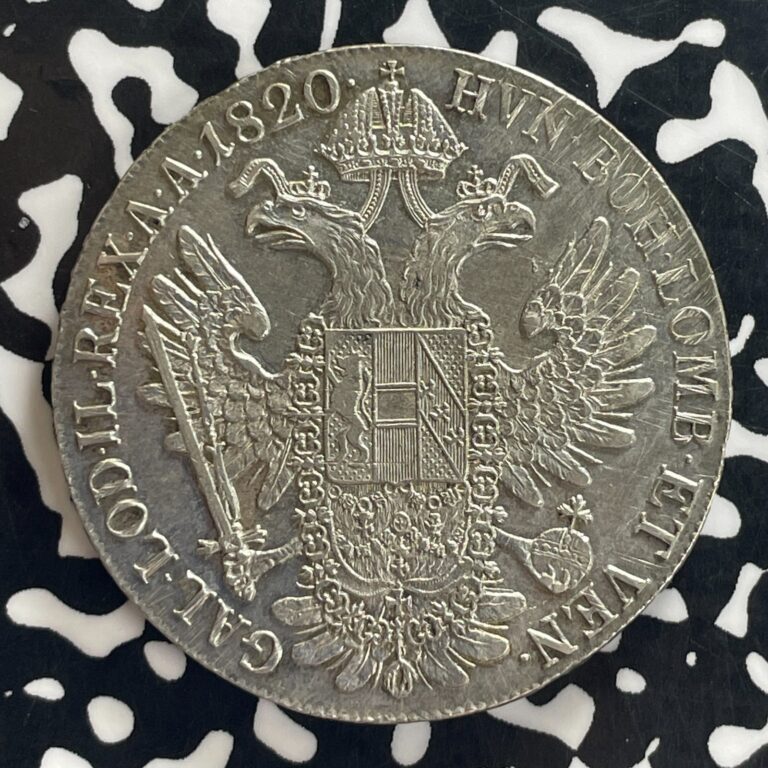 Read more about the article 1820-A Austria 1 Thaler Lot#JM0393 Large Silver! Nice Details  Old Cleaning