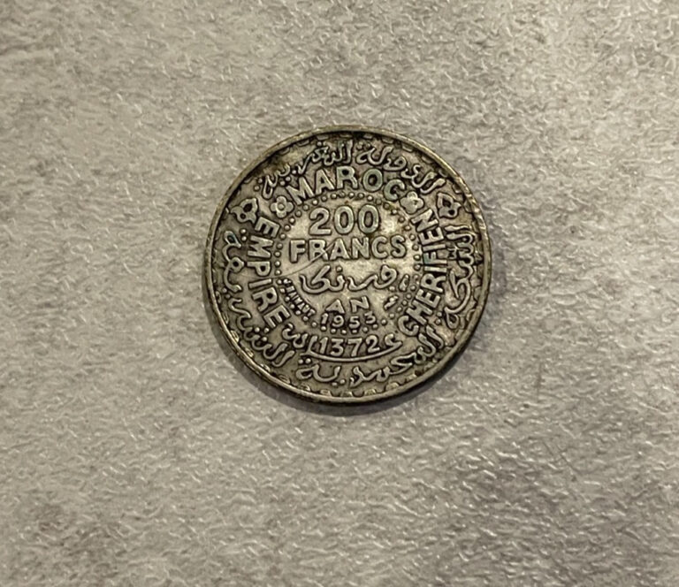 Read more about the article AH1372 (1953) Morocco 200 Francs – Silver L2