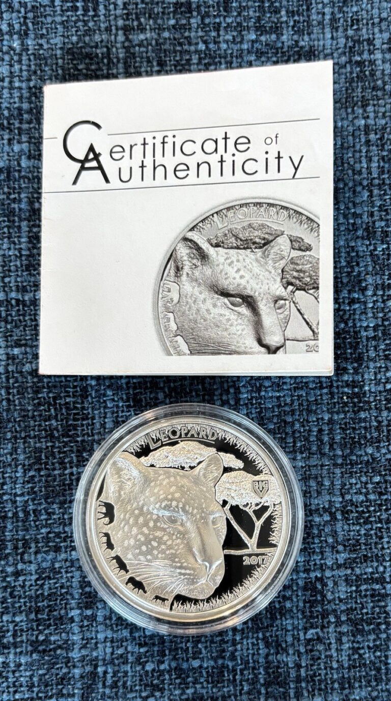 Read more about the article 2017 1000 Shillings   Tanzania- BIG FIVE – – LEOPARD – 1 Oz. Silver Proof