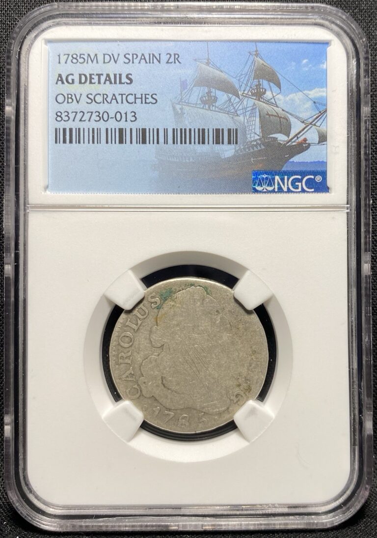 Read more about the article COLONIAL SPAIN 1785 AD  Mexico King Charles III SILVER 2 Real 2R Pirate Coin NGC