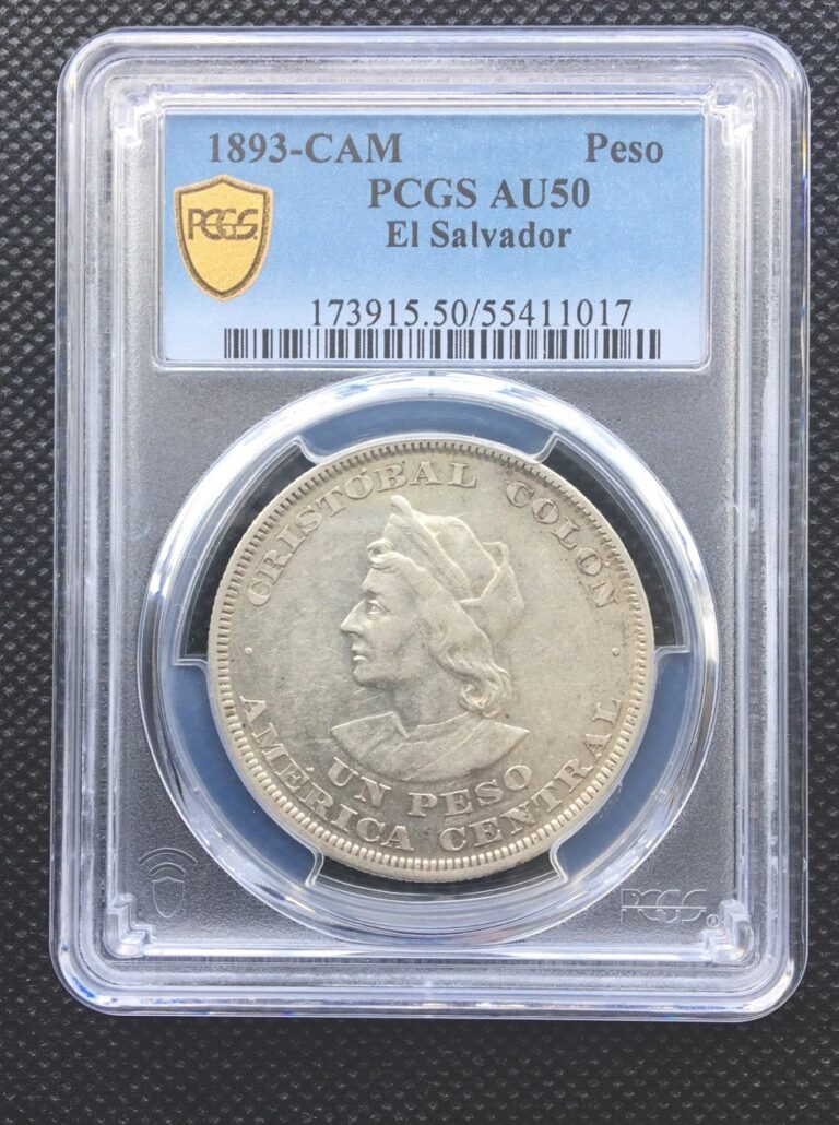 Read more about the article 1893 CAM 1 Peso El Salvador Silver PCGS AU 50