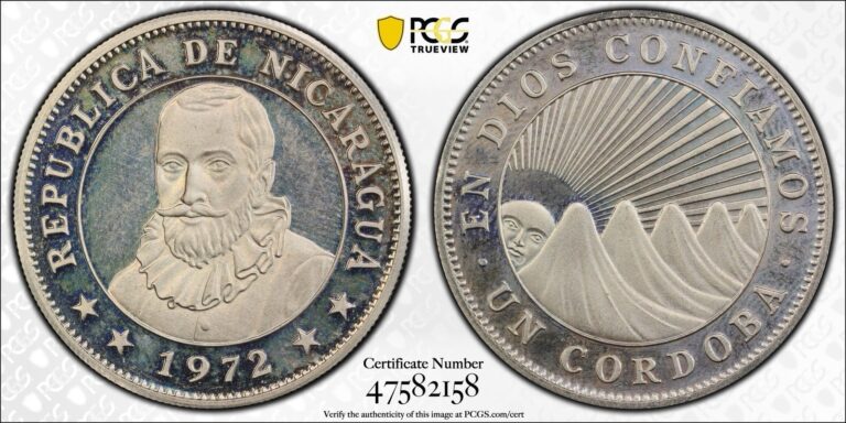 Read more about the article Nicaragua 1972 Cordoba PCGS PR64DCAM Proof CuNi Coin South America Low Mintage
