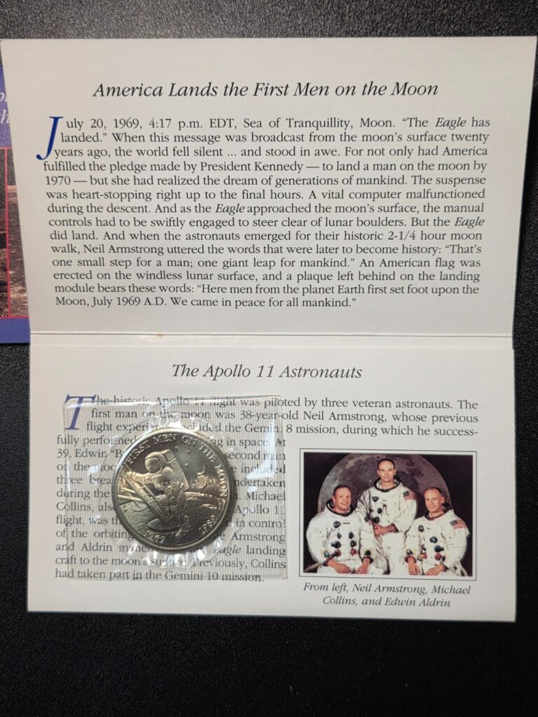 Read more about the article 1989 Marshall Islands First Men on the Moon $5 Commemorative Coin