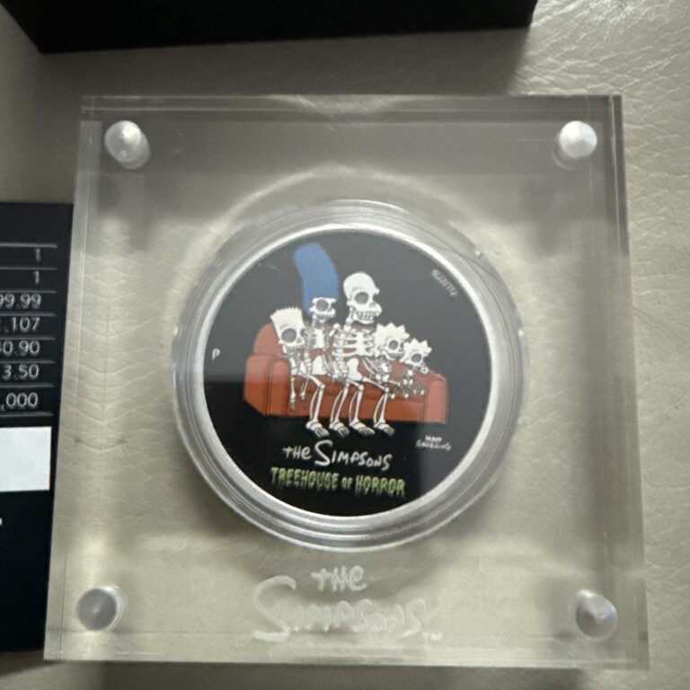 Read more about the article 2022 Tuvalu The Simpsons 1 oz Colorized Treehouse of Horror Proof Silver Coin