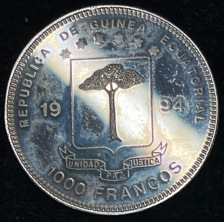 Read more about the article 1994 Equatorial Guinea 1000 Francs Proof Coin Excellent Condition High Value
