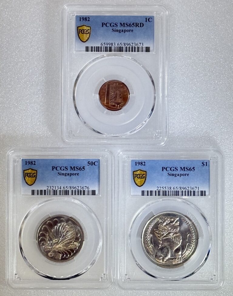 Read more about the article 1982 Singapore 1-50C/$1 PCGS MS 65/RD 3PCS