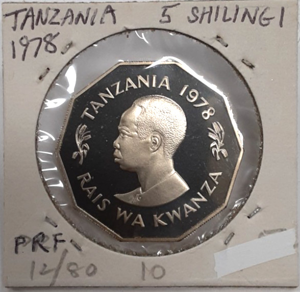Read more about the article 1978 Tanzania 5 Shillingi Cu-Ni FAO Coin-KM#12  Gem Proof