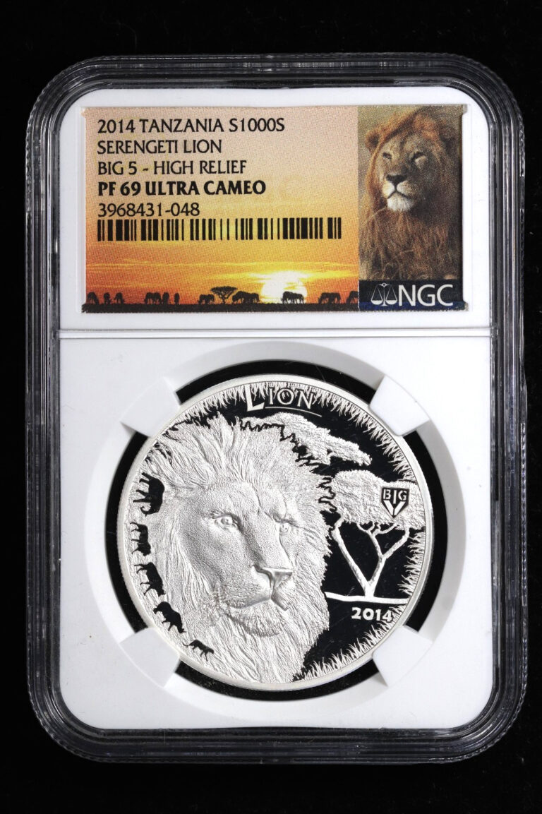 Read more about the article 2014 Tanzania Lion 1000 Shillings 1oz .999 Silver Proof NGC PF69 UCAM