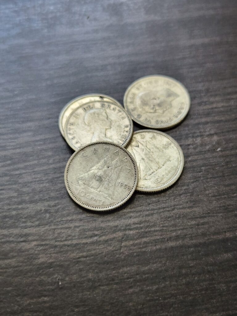 Read more about the article SILVER CANADIAN DIMES – Elisabeth II and King George VI – 80% SILVER