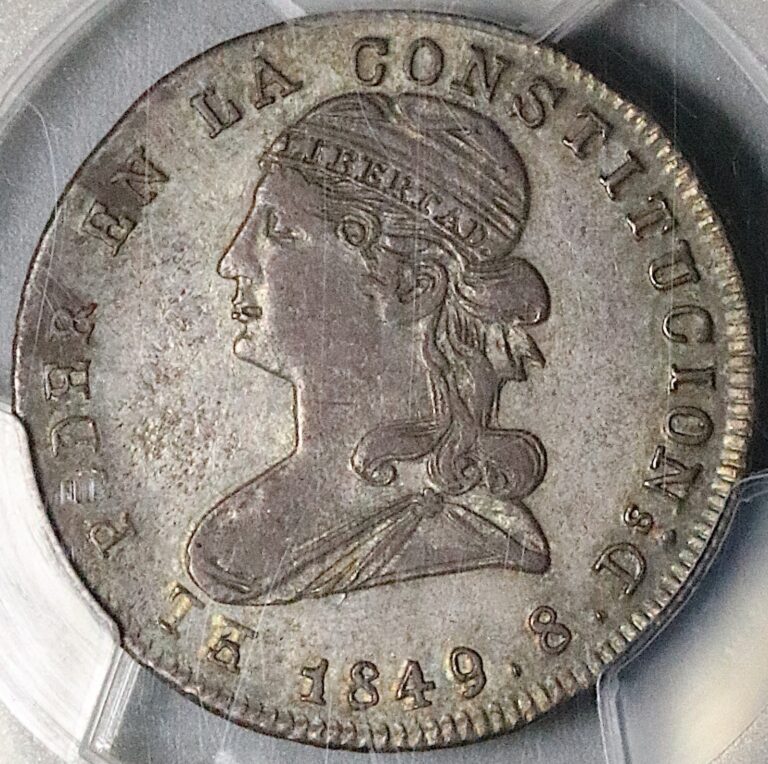 Read more about the article 1849 PCGS XF 40 Ecuador 2 Reales Quito Mint Liberty Head Silver Coin (25102302D)