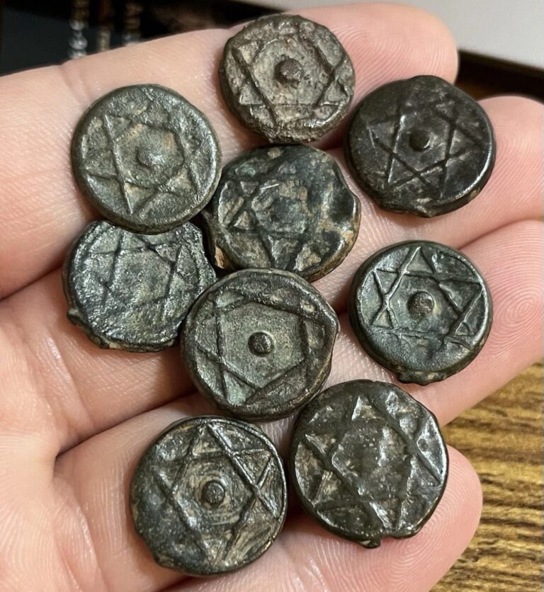 Read more about the article 1700-1800s Feluses Spanish Morocco Mint Islamic Cross Of David  Era Old 1 Coin