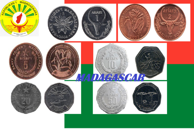 Read more about the article Madagascar coins choose list 1 2 5 10 20 50 Ariary UNC 1996 1999 2003 2004 2016