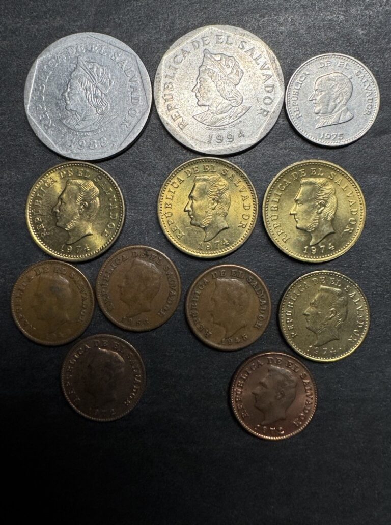 Read more about the article El Salvador Coin Collection Lot Of 12 Coins World Foreign 1 2 3 25 Centavos