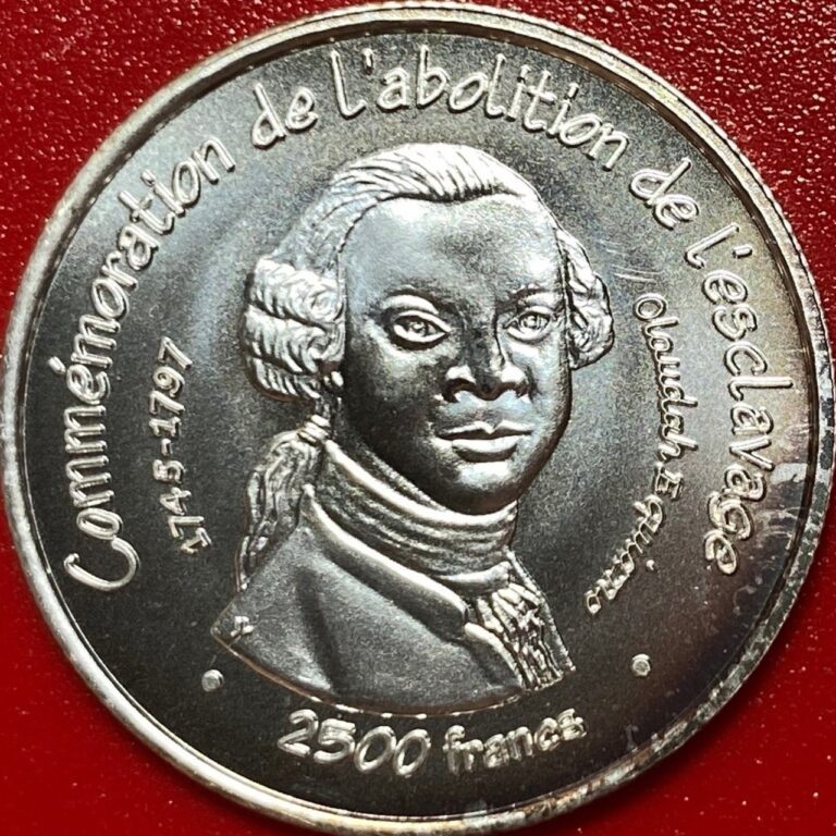 Read more about the article 2007 BENIN 2500 FRANCS ESSAI SILVER BU SLAVERY ABOLITION RARE LOW MINT=850 COINS
