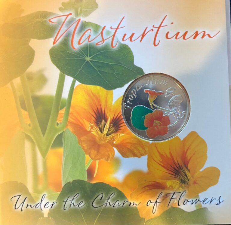 Read more about the article Nasturtium Under the Charm of Flowers 2013 Belarus silver coin 10 roubles