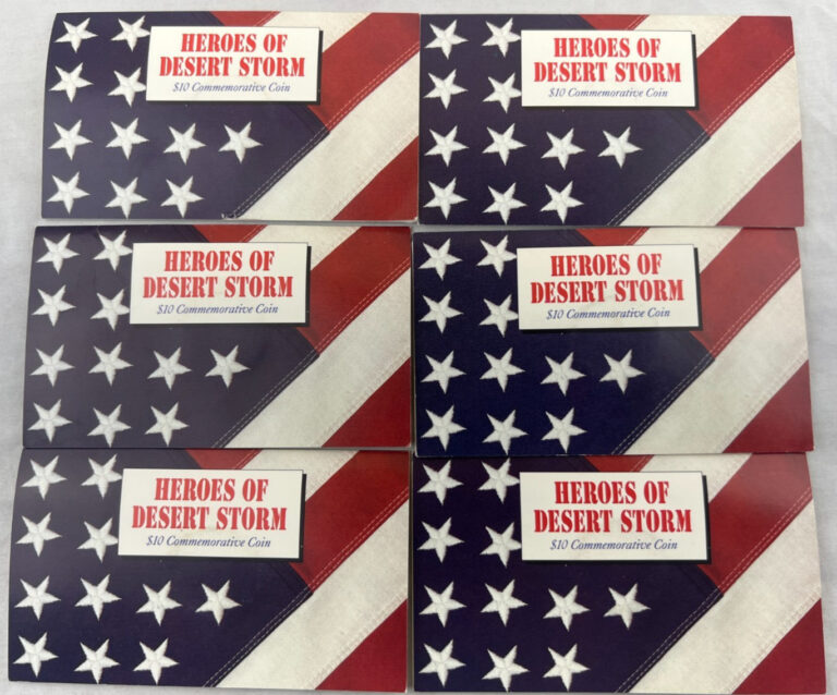 Read more about the article Lot of (6) 1991 Marshall Islands Heroes Of Desert Storm $10 Commemorative Coin