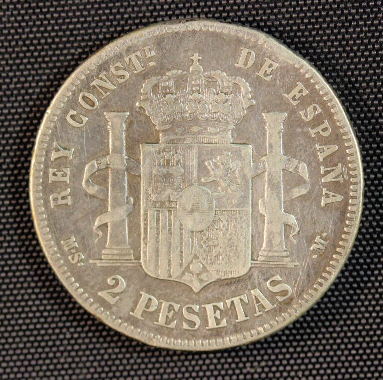 Read more about the article Spain 1882 2 Pesetas Silver Coin