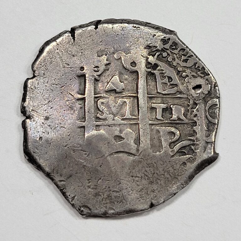 Read more about the article 1658 Cob 4 Reales Potosi Bolivia DATED Assayer E 13.6g Pirate Age Silver *K809