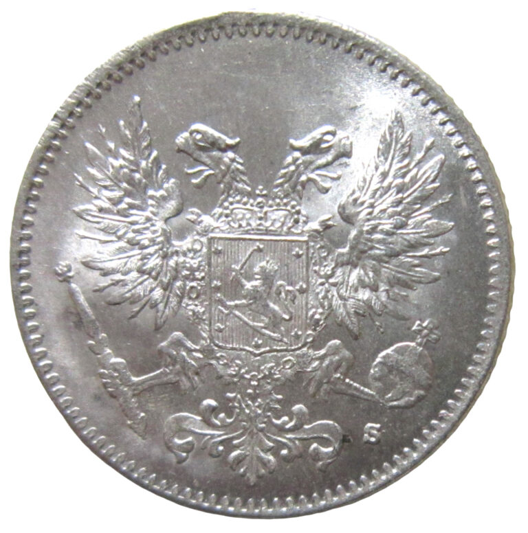 Read more about the article FINLAND. SILVER 50 PENNIA  1917. UNCIRCULATED.