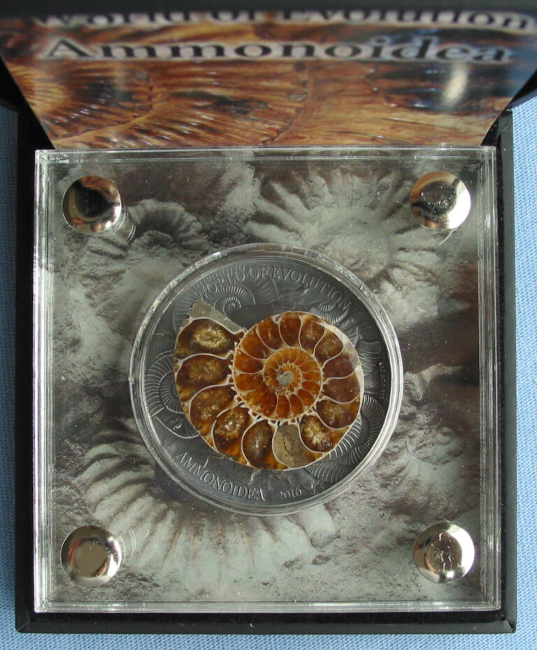 Read more about the article 2016 Burkina Faso 1000 Francs World of Evolution Ammonoidea 1 oz Silver (fossil)
