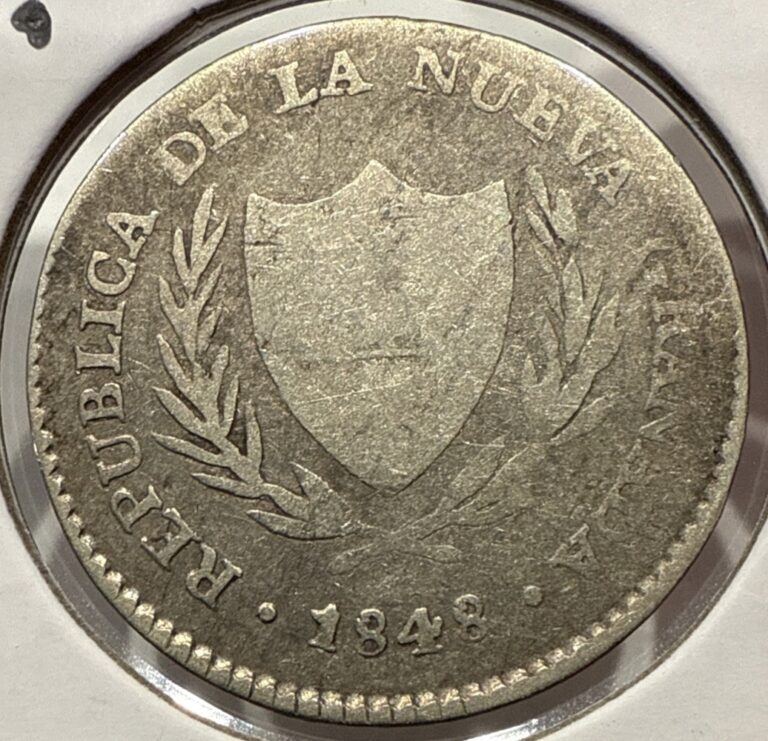 Read more about the article 1848 2 Reales Colombia 2R Bogota Silver Coin