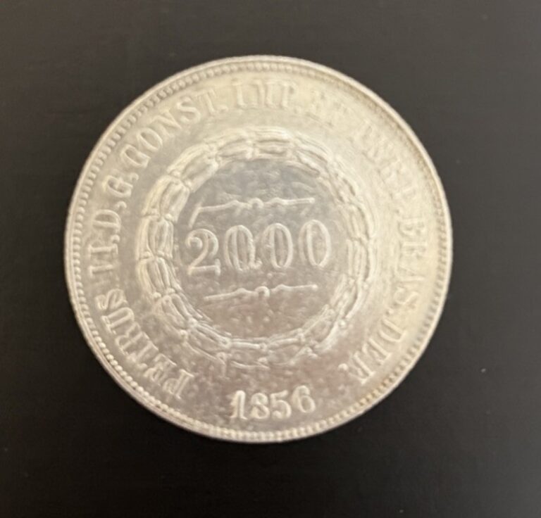Read more about the article 1856 Brazil 2000 Reis Silver Coin