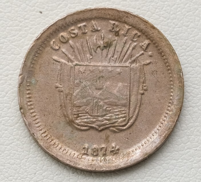 Read more about the article 1874 Costa Rica (First Republic)  1 Centavo Key Date Coin Coin /CC5