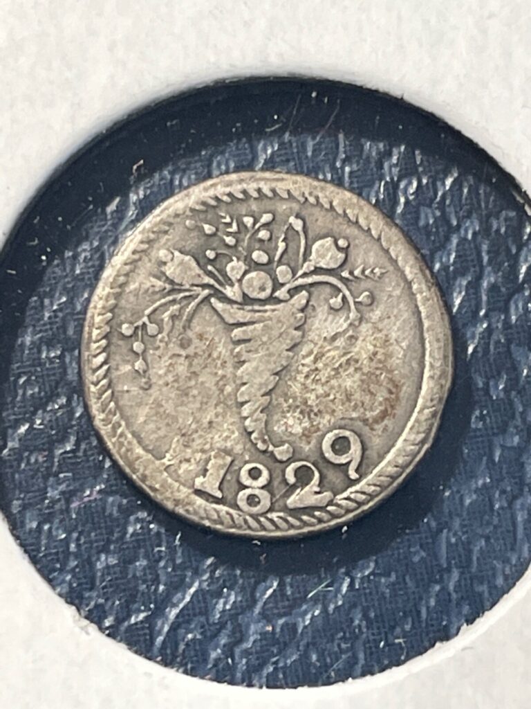 Read more about the article ** VENEZUELA under GRAN COLOMBIA 1829 (c) 1/4 REAL SILVER….VERY SCARCE **