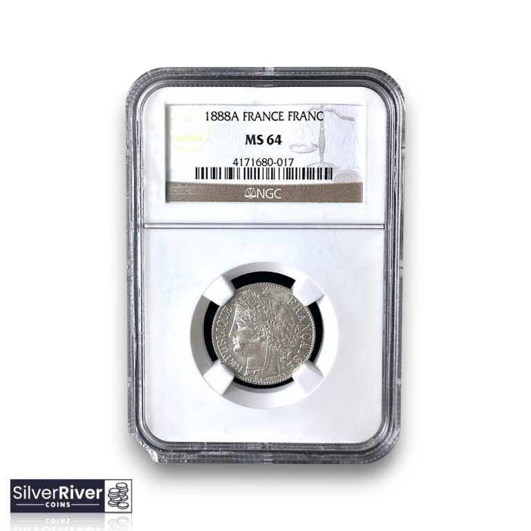 Read more about the article 1888-A France Silver 1 Franc (*Certified MS64 by NGC*) – Lustrous
