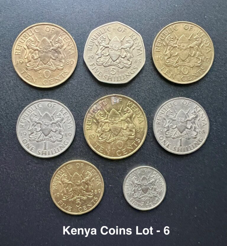 Read more about the article LOT OF 8 KENYA NICE GRADE COINS (1967 – 1989)