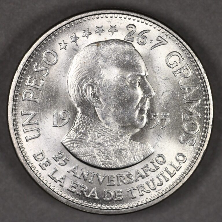 Read more about the article 1955 Dominican Republic Silver Peso Trujillo Uncirculated