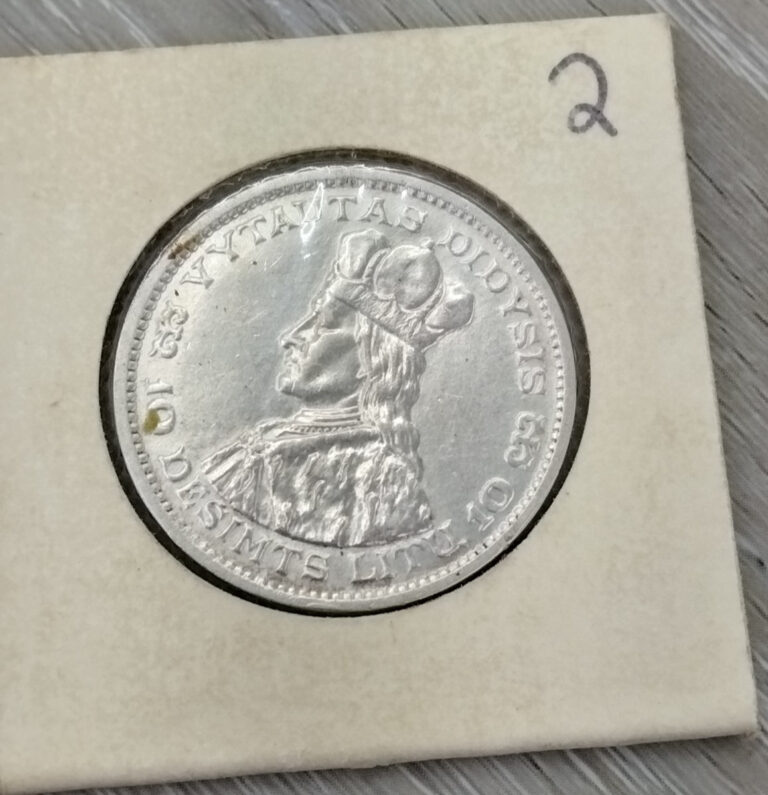 Read more about the article 1936 10 LITU LITHUANIA WORLD SILVER COIN KM#83 NICE GRADE