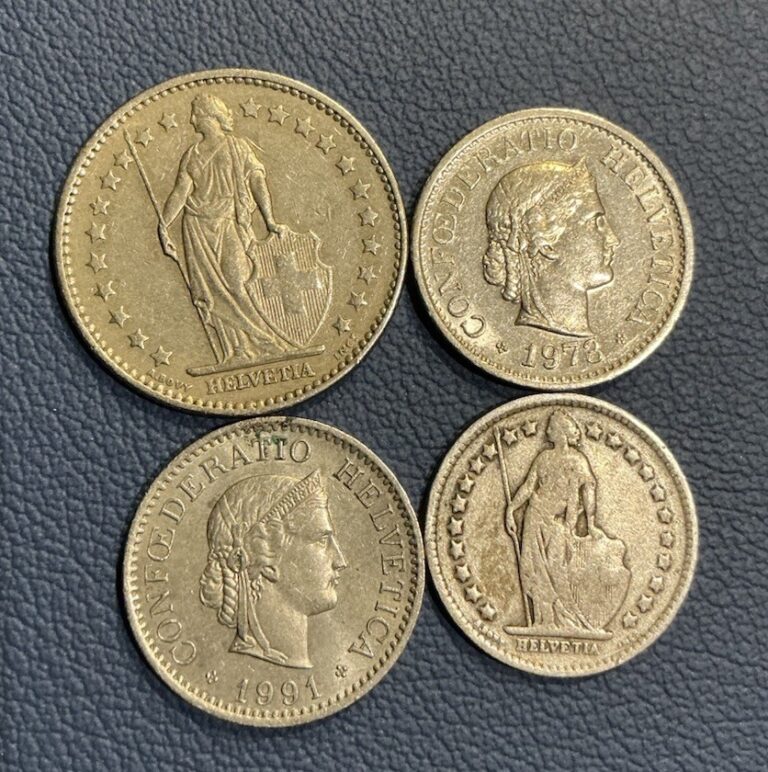 Read more about the article 🇨🇭 Switzerland Coin Lot – SILVER 1914 ½ Franc + Variety Of Assorted Coins