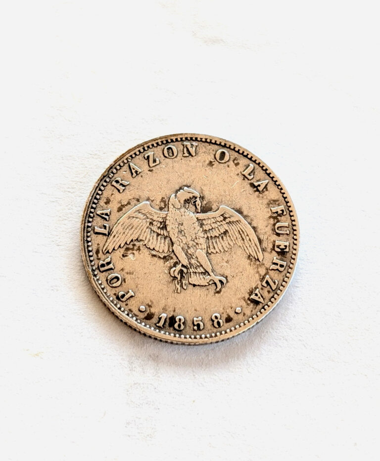 Read more about the article 1858 1 decimo Chile Silver Scarce Coin