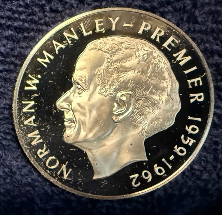 Read more about the article 1974 Jamaica Large Silver Proof Five Dollar Coin – ASW = 1.2336 Ounces