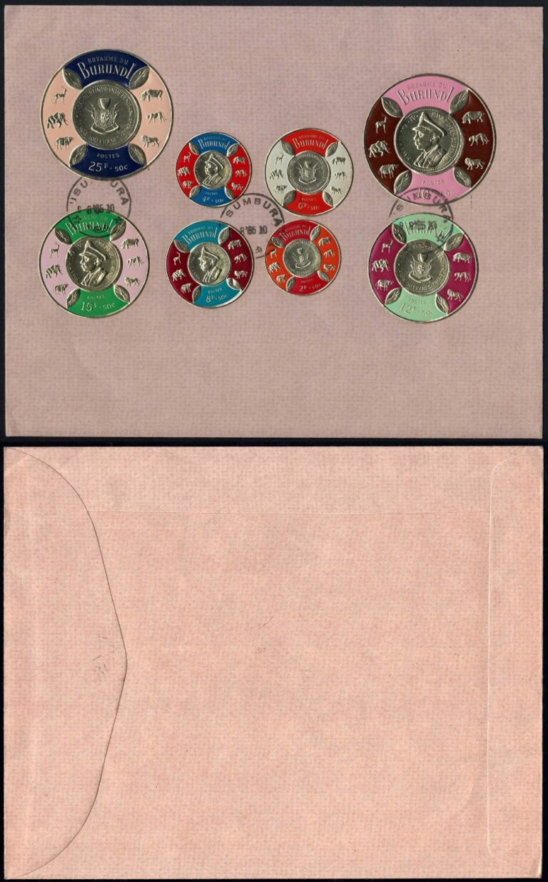 Read more about the article Burundi 1965 Coin Embossed Stamp Set on Cover  Elephants Design  Rare