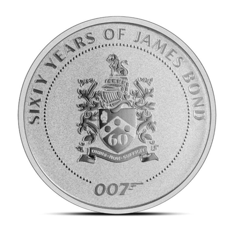 Read more about the article 2022 1 oz Tuvalu James Bond Family Crest Silver Coin (BU)
