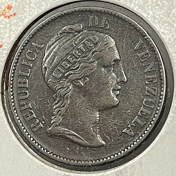 Read more about the article 1863 Venezuela One 1 Centavo Scarce Type VF