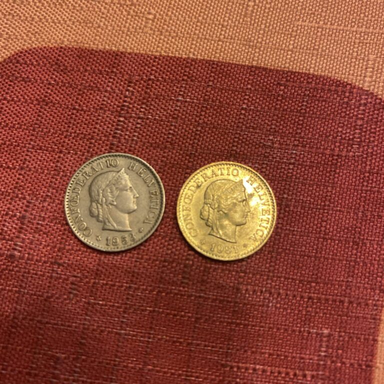 Read more about the article SWITZERLAND 1953  1981 5 Rappen- 2 Coins