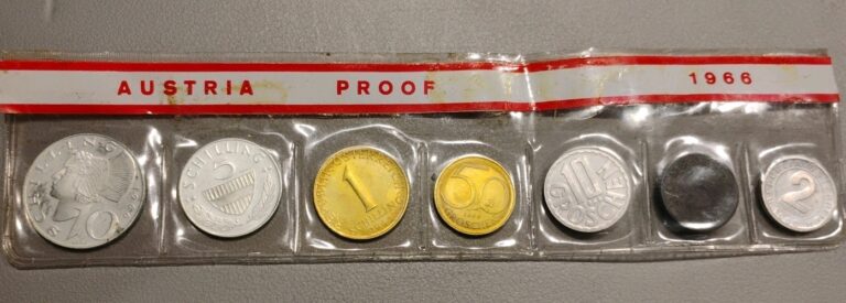 Read more about the article 1966 Austria 7 Coin Proof Set 2 Silver Coins